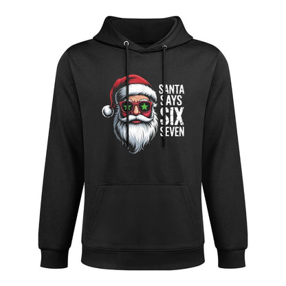 67 Meme Funny Six Seven Christmas 6-7 Meme Santa 6 7 Breathable Fabric Hoodie