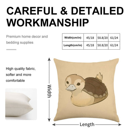Avatar Turtle Duck Linen Throw Pillow Cover