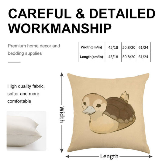 Avatar Turtle Duck Linen Throw Pillow Cover