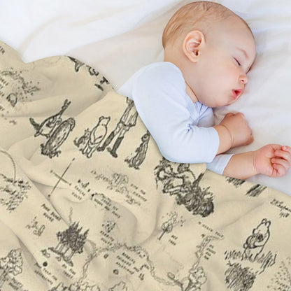 100 Aker Wood (Cream) Throw Blanket