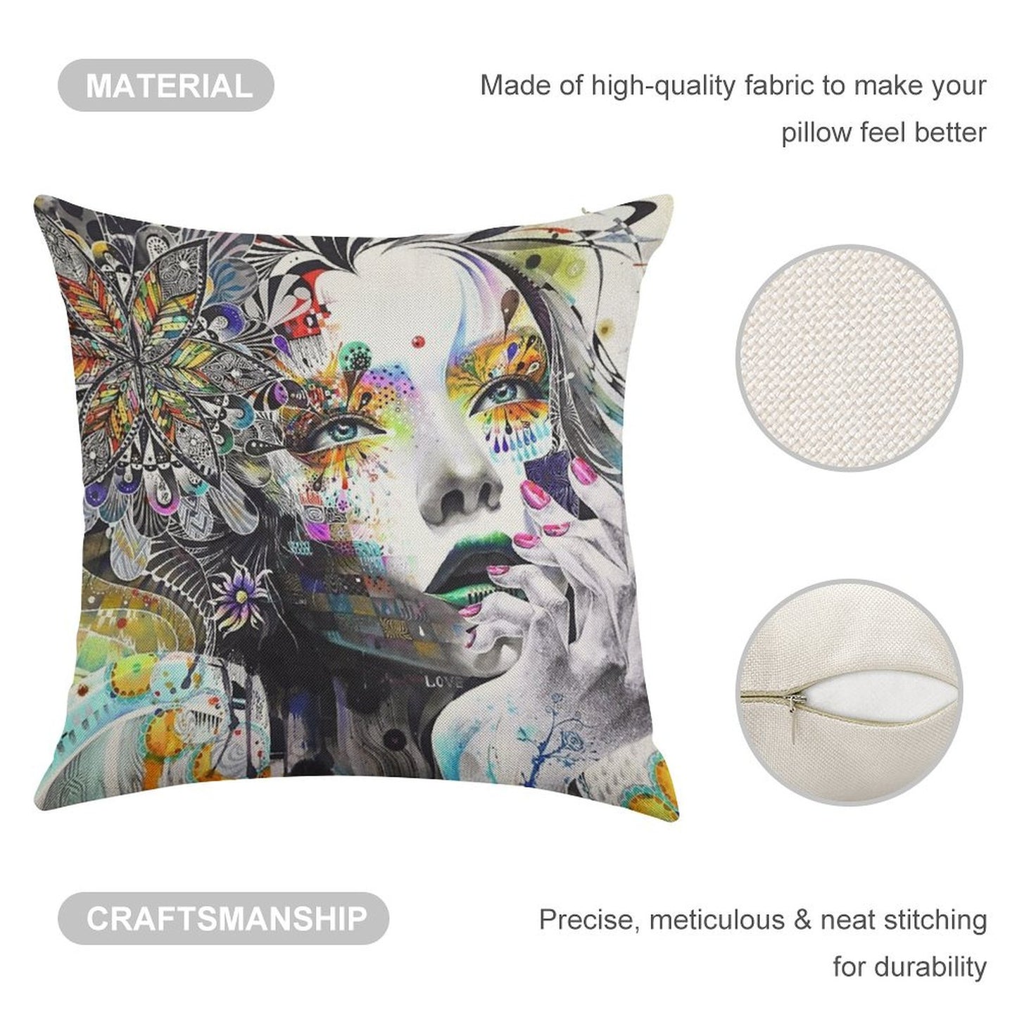 Banksy Urban Princess Graffiti Oil Painting Linen Throw Pillow Cover