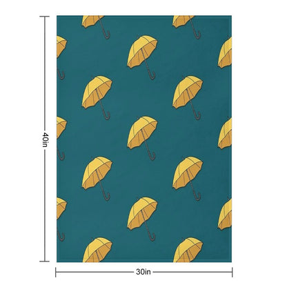 Yellow Umbrella Throw Blanket