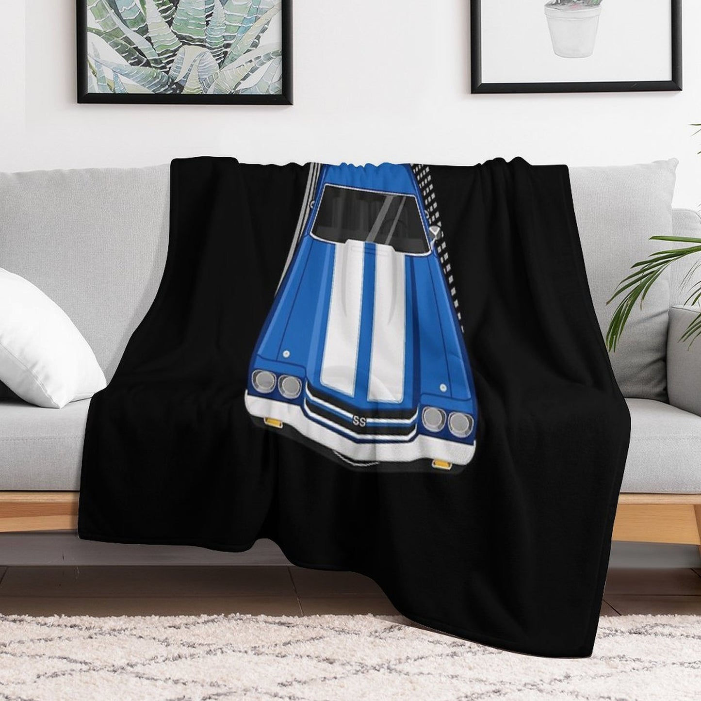 Chevrolet Chevelle SS 1970 - Fathom Blue Throw Blanket