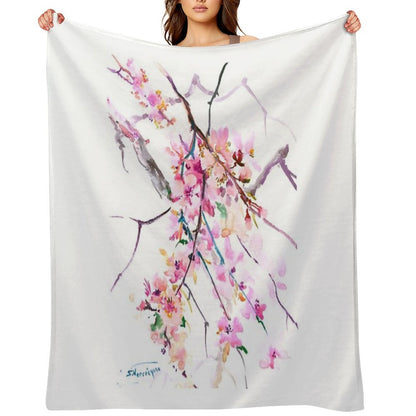 Cherry Blossom Throw Blanket