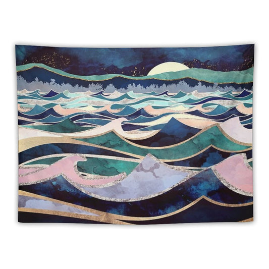 Moonlit Ocean Tapestry