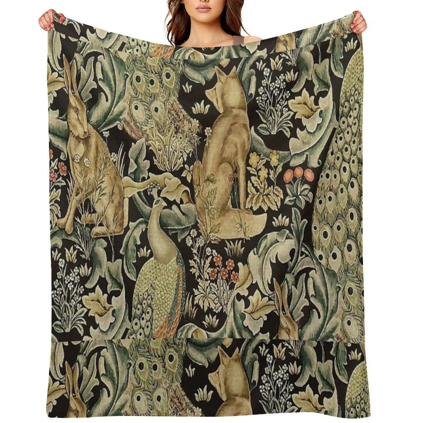 William Morris Forest Fabric Throw Blanket