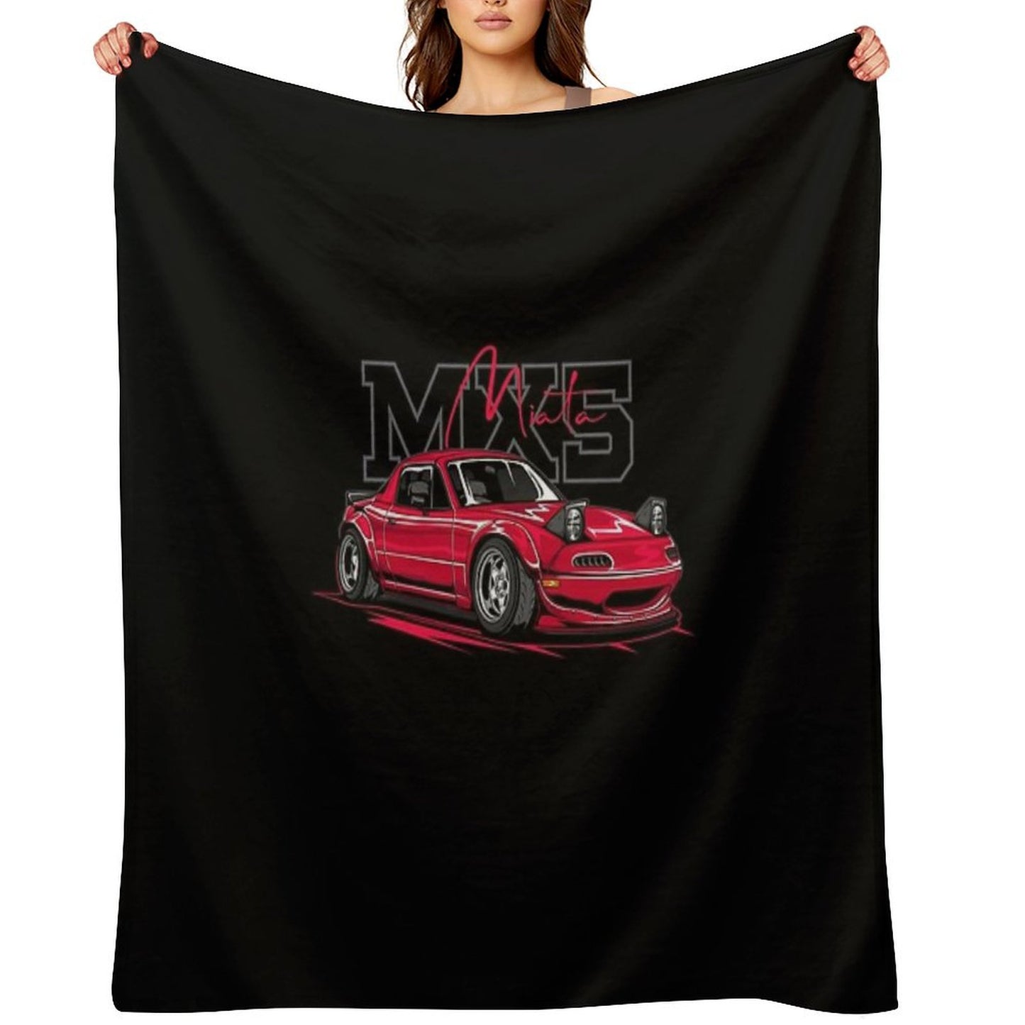 Red Mazda MX5 Miata Throw Blanket