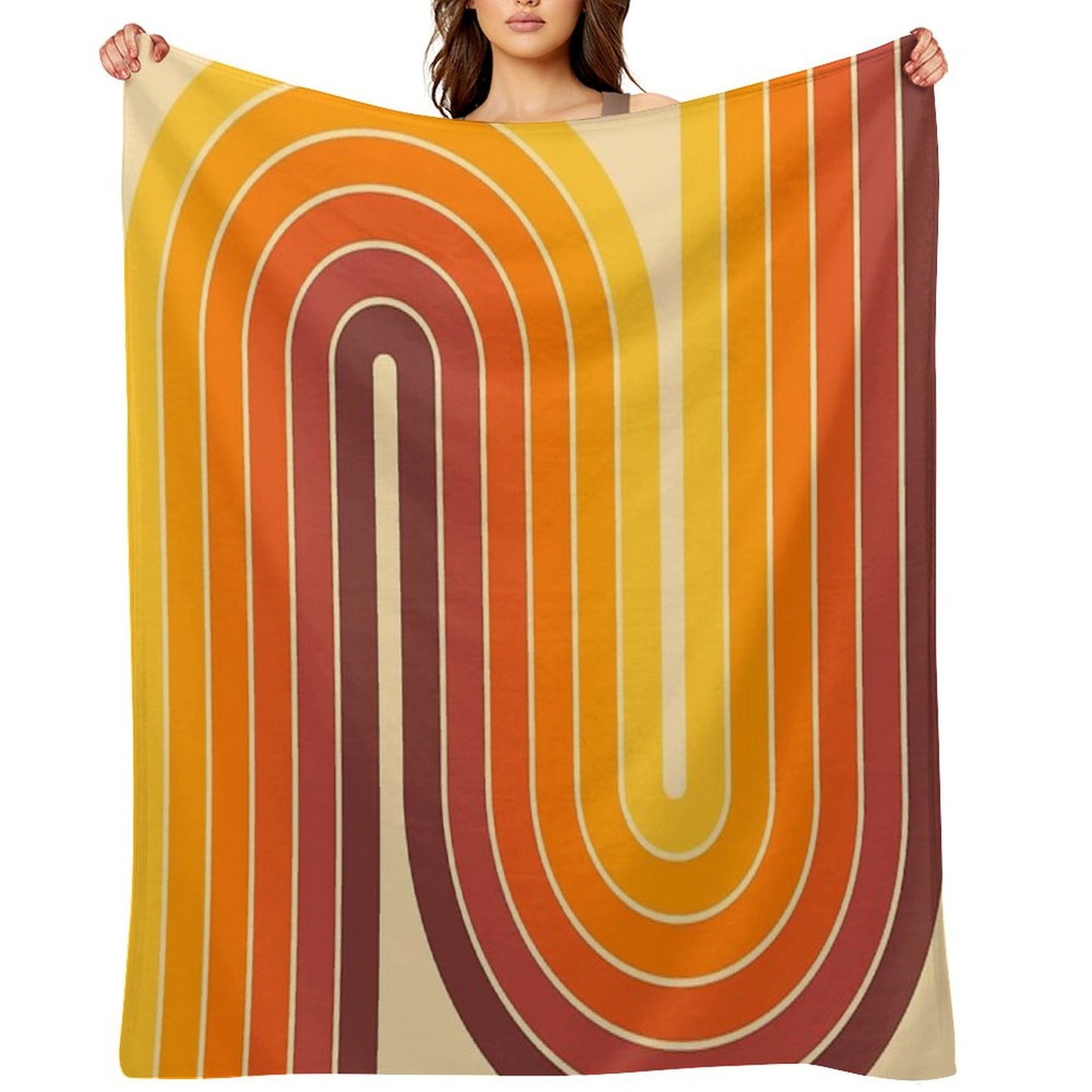 Retro Geometric Double Arch Design 522 Throw Blanket