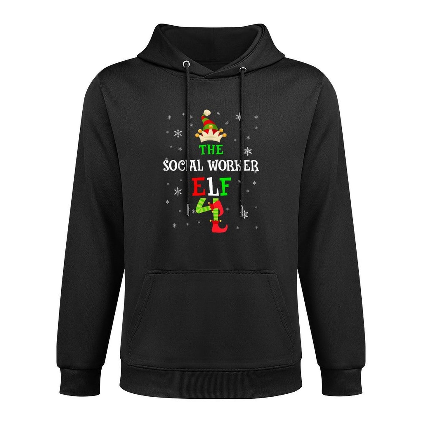 The Social Worker Elf Christmas Elf Matching Family Group Durable Construction Hoodie