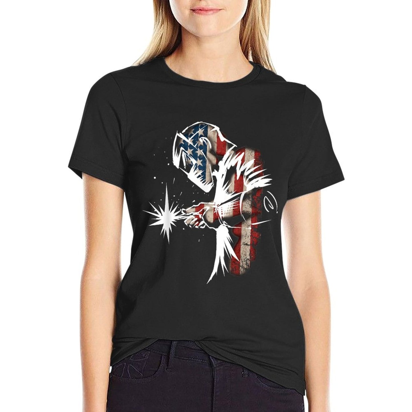 Welder American Flag USA Patriotic Welder Gift T-Shirt