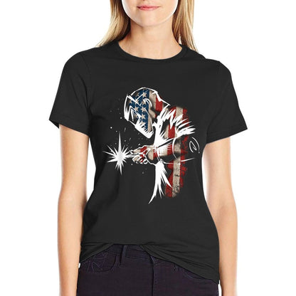 Welder American Flag USA Patriotic Welder Gift T-Shirt