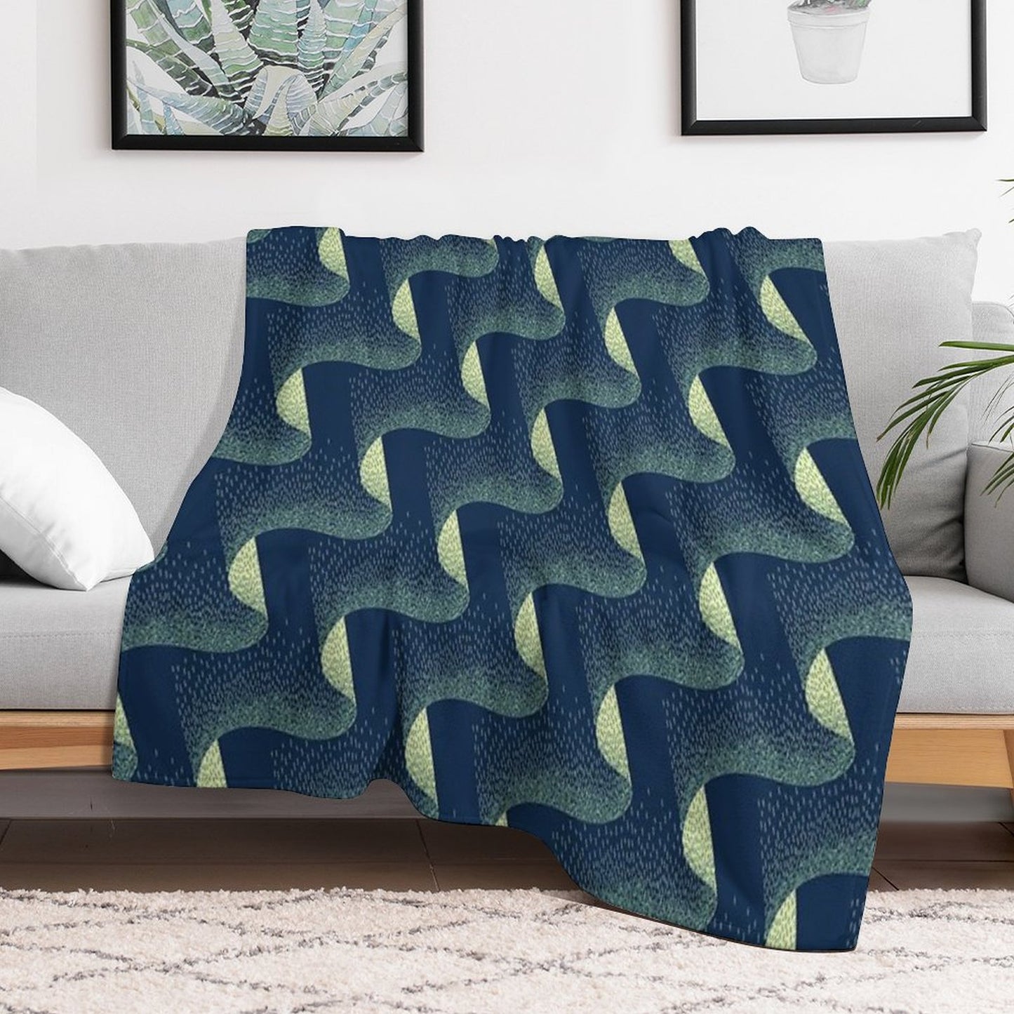Aurora Embroidery  Repeat Pattern Throw Blanket