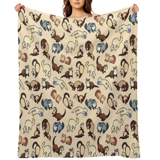 Cat Snakes Throw Blanket