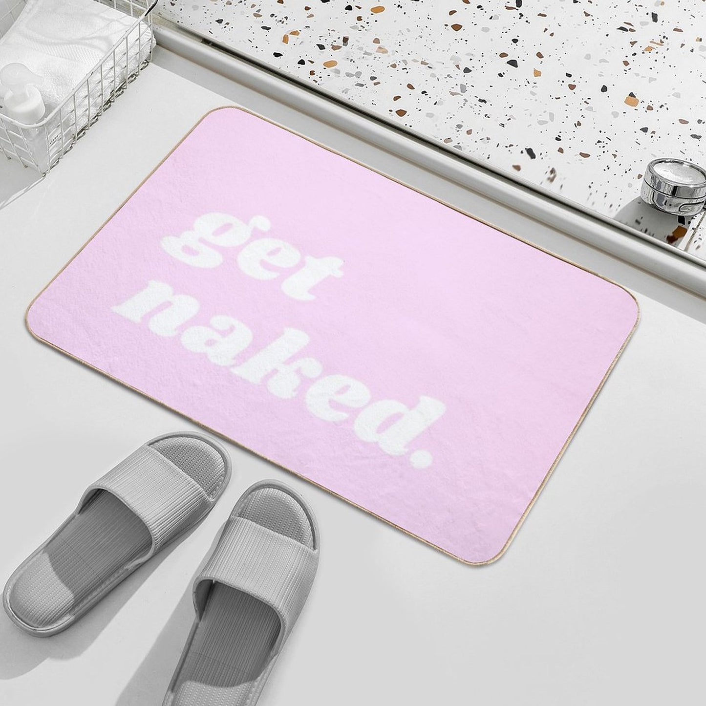 Pink Get Naked Bath Mat