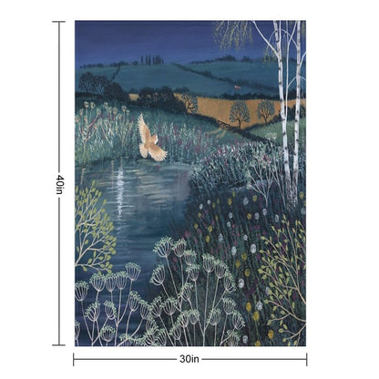 Over Moonlit Pool Throw Blanket