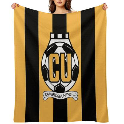 Cambridge United FC Logo - Stripes Throw Blanket