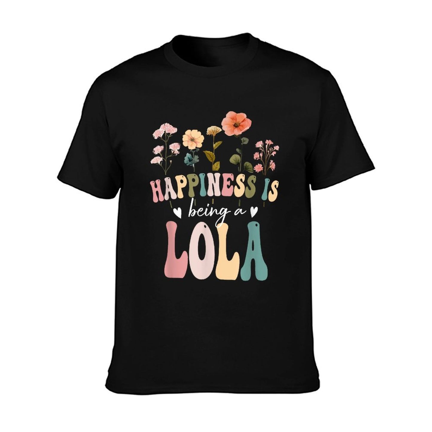 Happiness Is Being A Lola Floral Design Lola Mother&#39;s Day T-Shirt