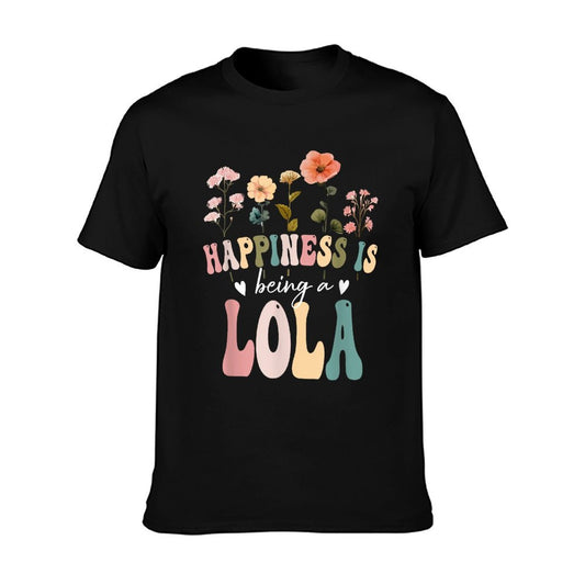 Happiness Is Being A Lola Floral Design Lola Mother&#39;s Day T-Shirt