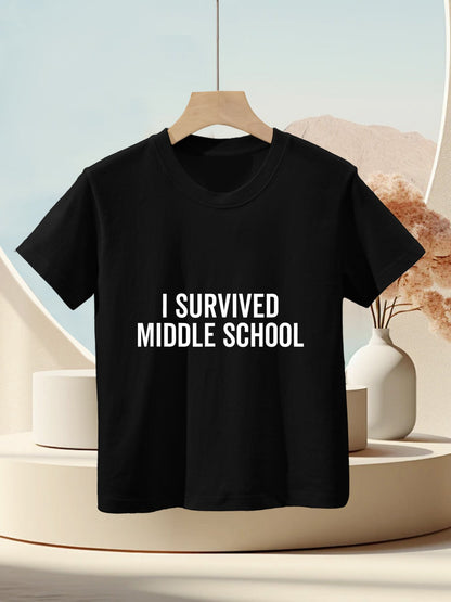 I Survived Middle School Funny Graduation School Student Kids T-Shirt