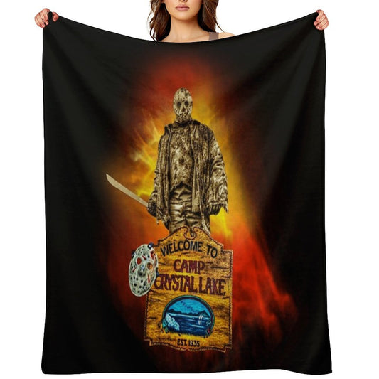 Jason Voorhees Friday The 13th Fan Art Throw Blanket
