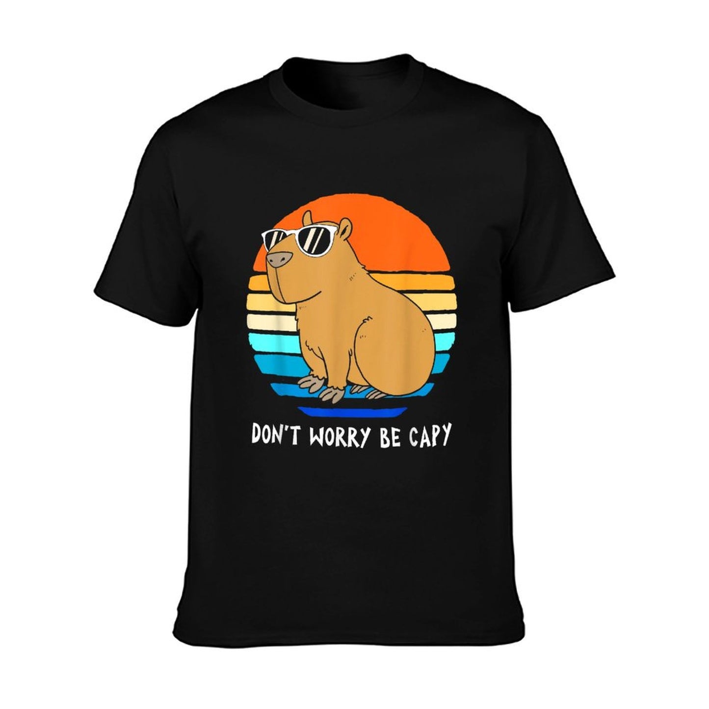 Retro Rodent Funny Capybara Dont Be Worry Be Capy  Tagless Design T-Shirt