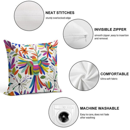 Otomi Bird Soft Skin-Friendly Throw Pillow