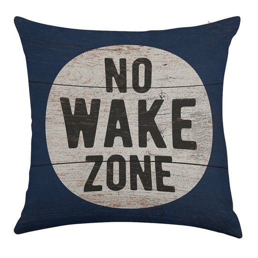 No Wake Zone, Lake Gift, Lake Sign, Lake House Décor, Wake Surf, Wakeboard, Water Ski, No Wake Area, Lake Sign Linen Throw Pillow Cover