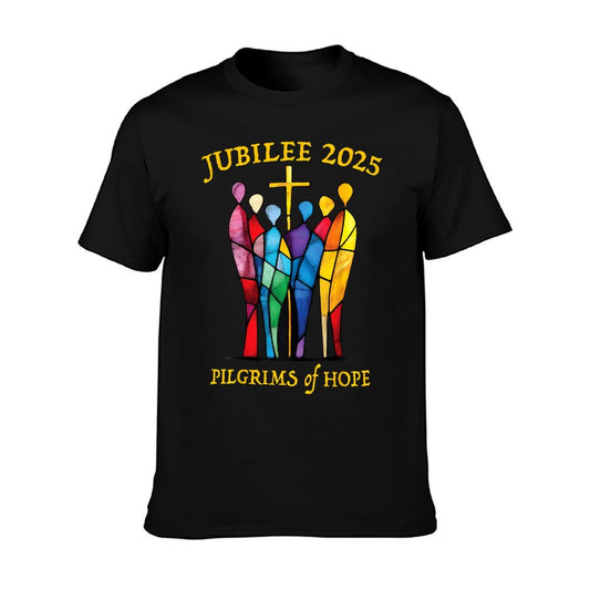 Catholic Jubilee 2025 Stained Glass Pilgrims Of Hope T-Shirt