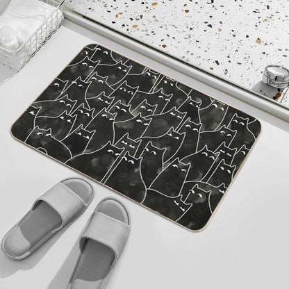 Suspicious Cats Bath Mat