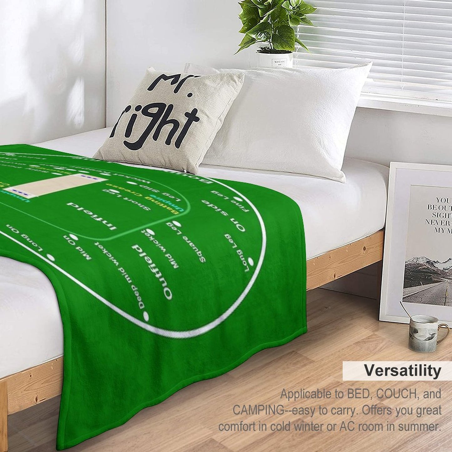Cricket Pitch Layout Throw Blanket