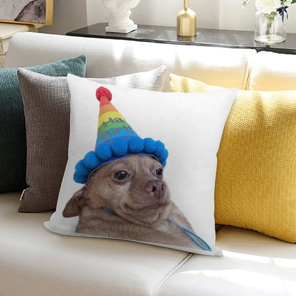 Birthday Mouse Soft Washable Throw Pillow