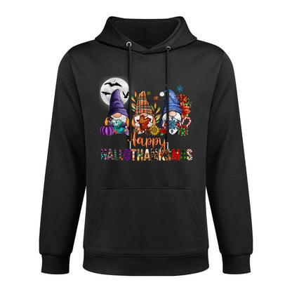 Halloween Thanksgiving Christmas Happy HalloThanksMas Gnome Moisture-Wicking Hoodie