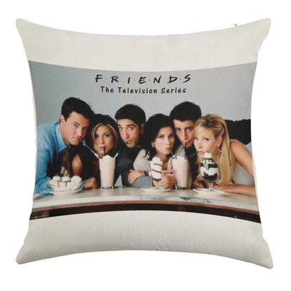 Friends Milkshake Linen Throw Pillow Cover