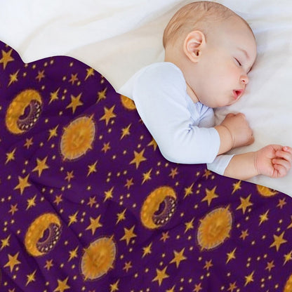 Bohemian 90's Sun And Moon Celestial Pattern Throw Blanket