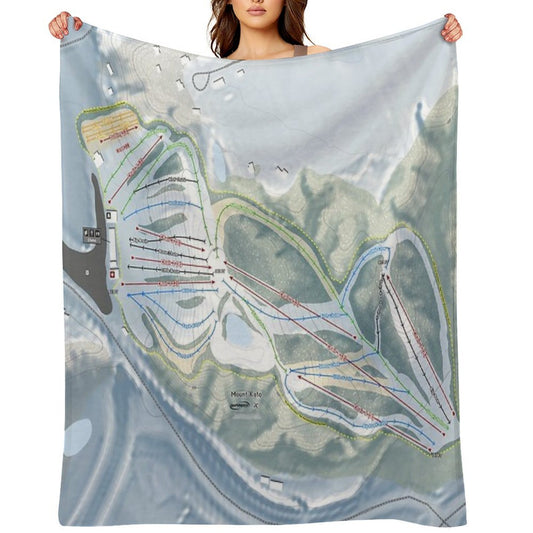 Mount Kato Resort Trail Map Throw Blanket