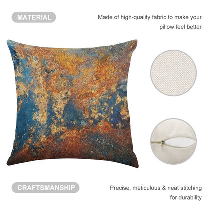 Autumnal Rust Linen Throw Pillow Cover