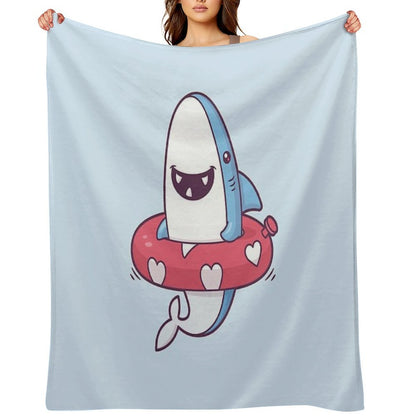 Shark Summer Fun Throw Blanket