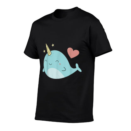Cute Kawaii Love Narwhals  Heathered Texture T-Shirt