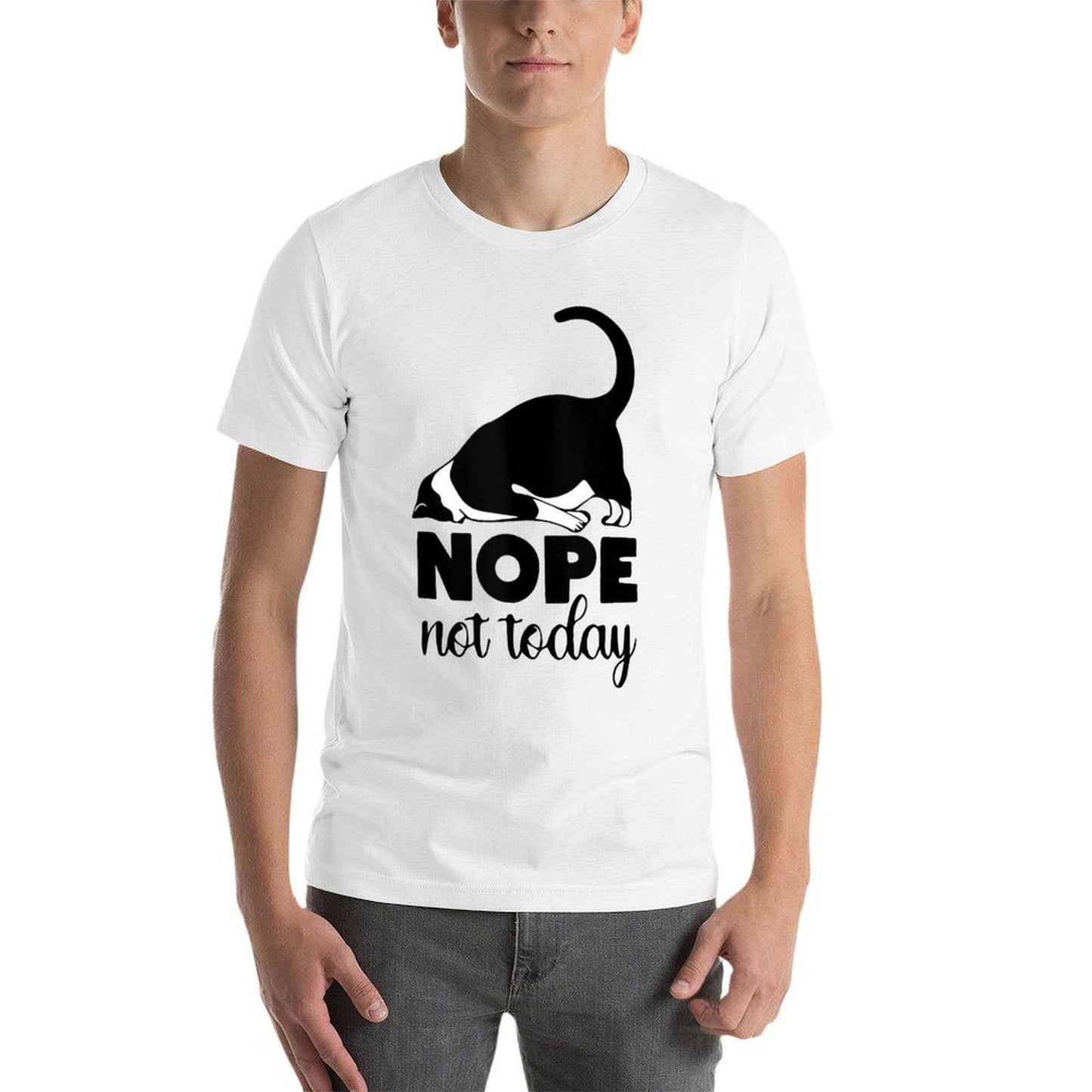 Nope Not Today Cat Funny Kitten Cat Mom Cat Dad Cat Lover  Relaxed-fit T-Shirt