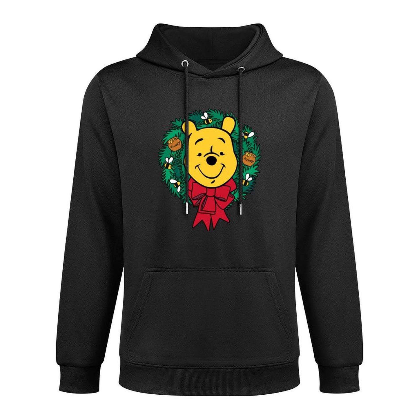 Amazon Essentials Winnie The Pooh Festive Holiday Christmas Wreath Sweatshirt Shrink-Resistant Hoodie
