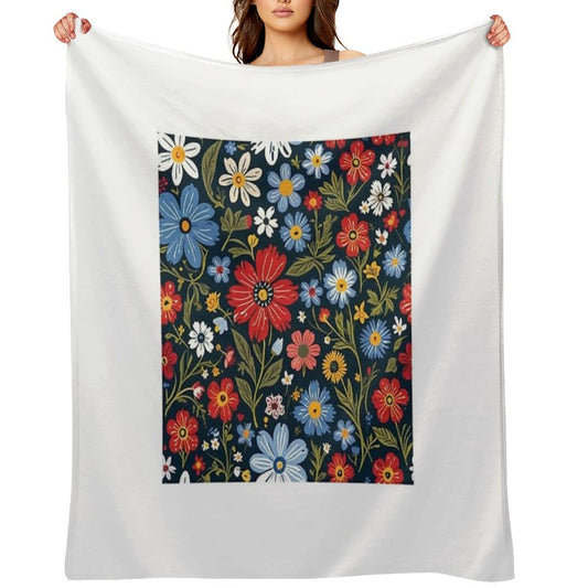 Floral Pattern 3 Throw Blanket