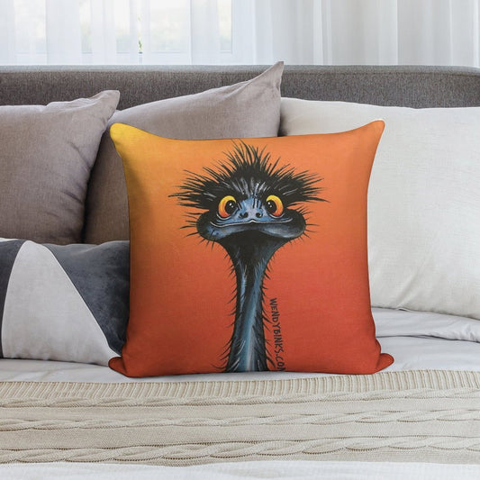 Stunned Emu with Sunset Soft Durable Construction Throw Pillow