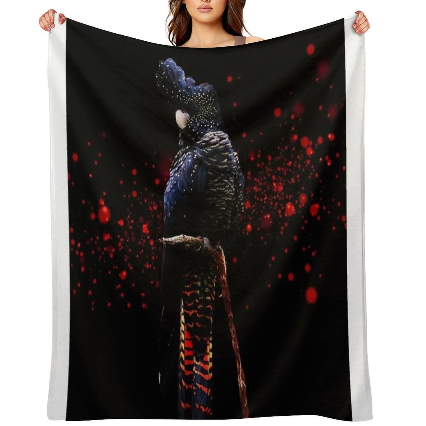 Red Tailed Black Cockatoo Throw Blanket