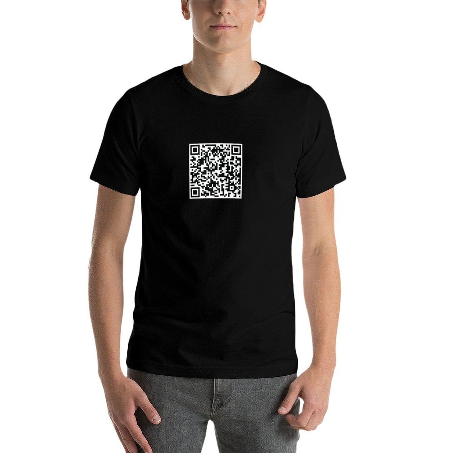 Rick Roll QR  Rolled Sleeves T-Shirt