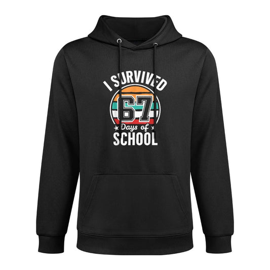 Vintage I Survived 67 Days of School Funny Teachers Students Moisture-Wicking Hoodie