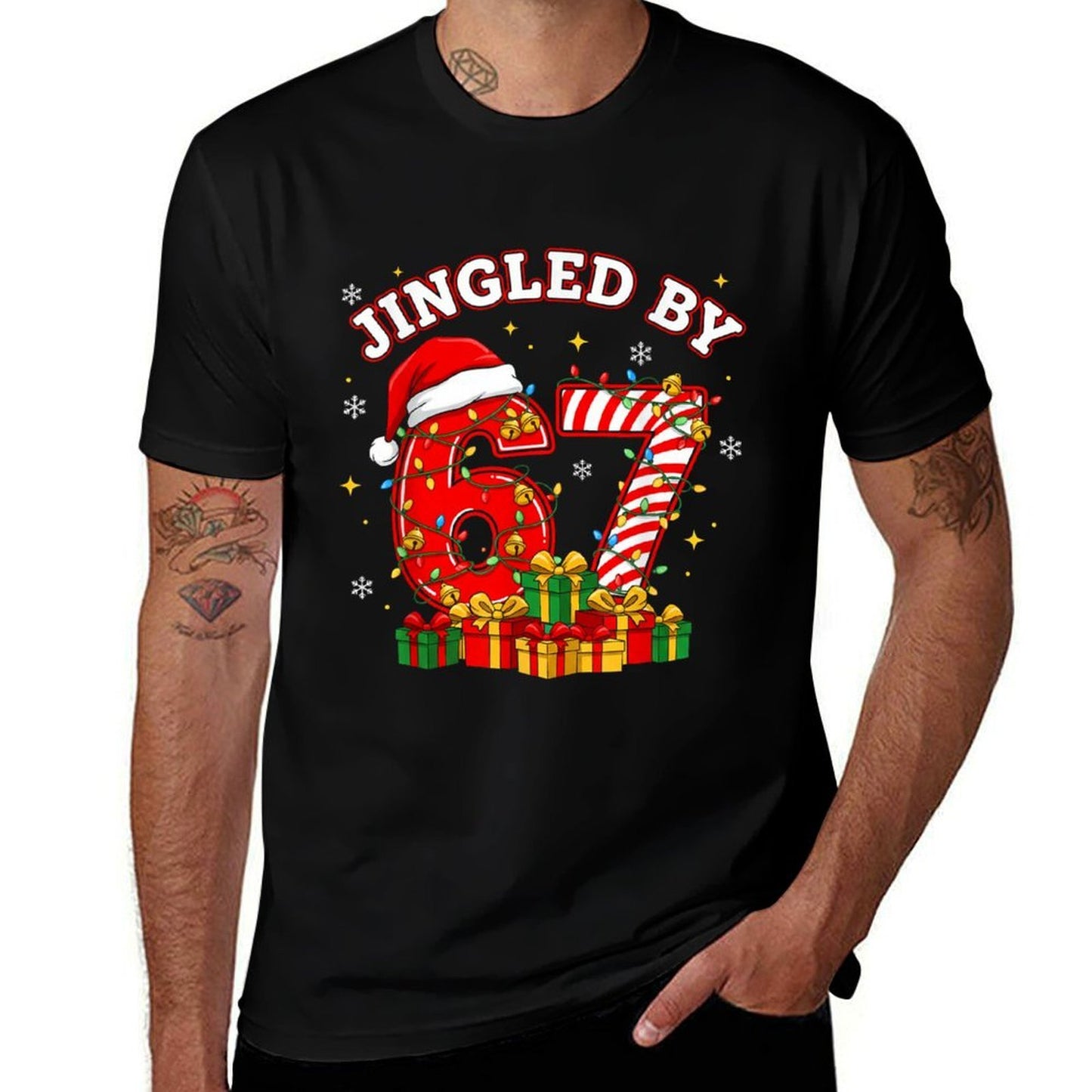 Funny Jingled by 67 Christmas Holiday Women Kids Xmas Ugly  Vintage-inspired T-Shirt