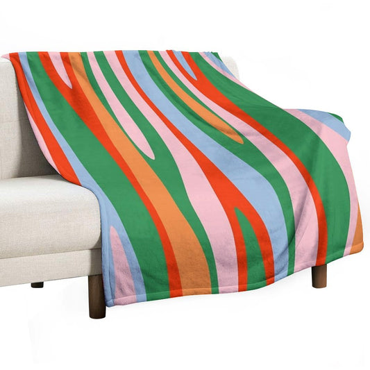 Bold And Colorful Abstract Wild Stripes Modern Multicolor Pattern Throw Blanket