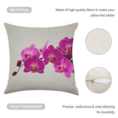 Fuchsia Magenta Linen Throw Pillow Cover