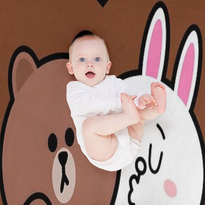 Brown Bear And Cony in Love Classic Throw Blanket