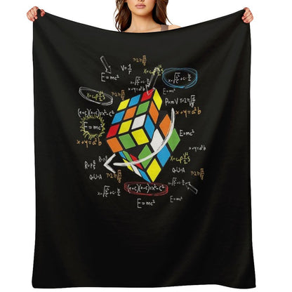 Cool Math Rubik Rubix Rubics Player Cube Math Lovers T-Shirt Throw Blanket